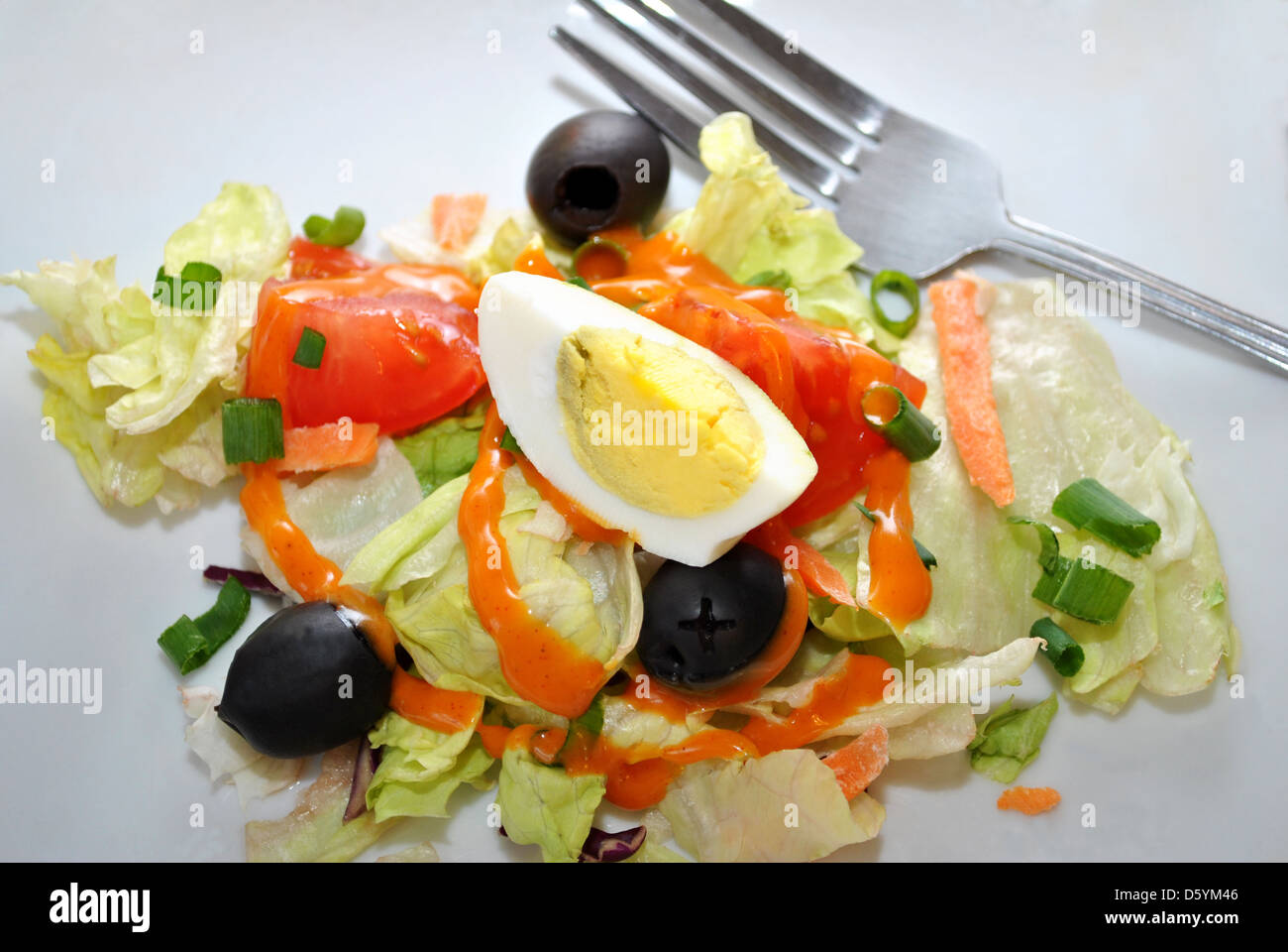 Healthy Salad with French Dressing Stock Photo Alamy
