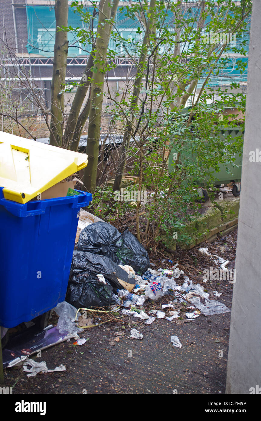 Commercial waste not properly stored Stock Photo Alamy