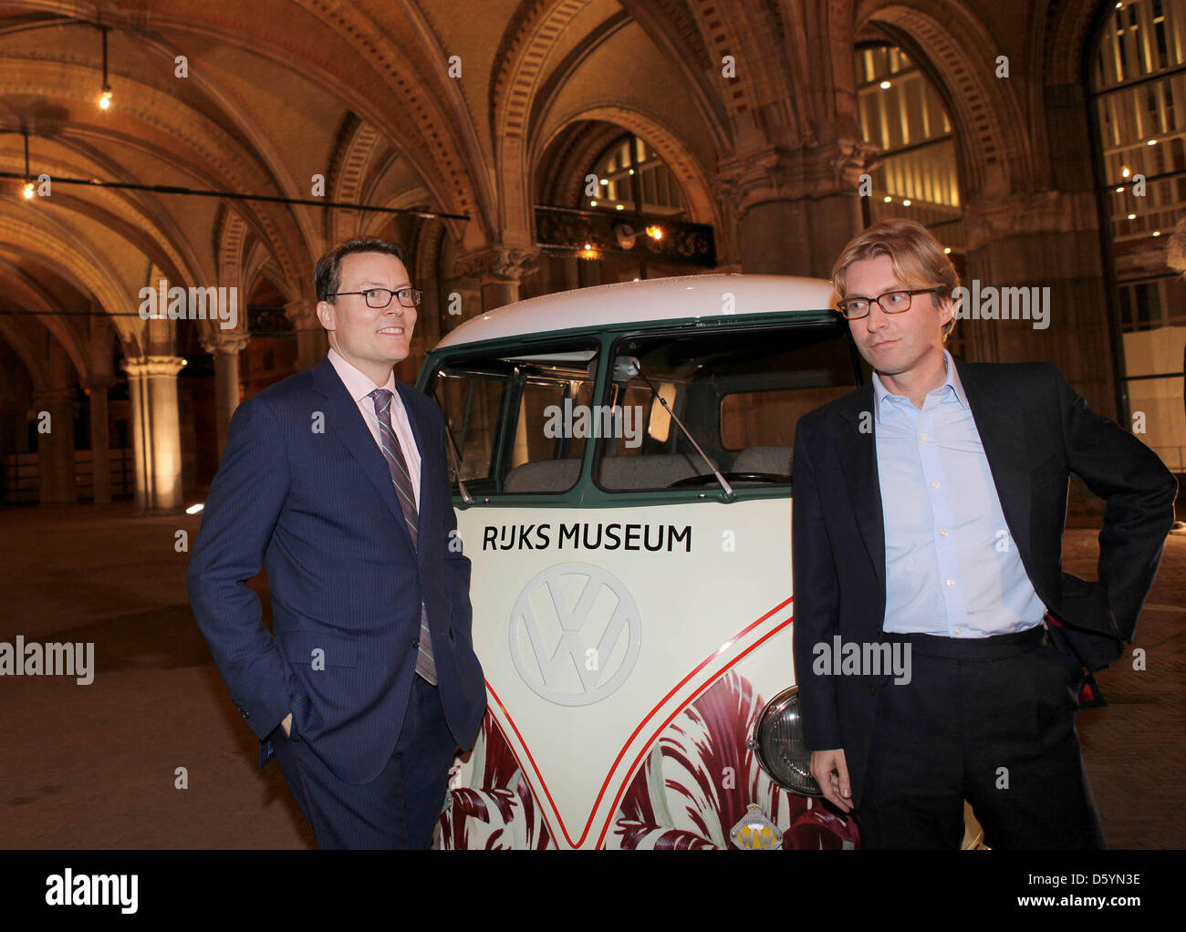 Prince Constantijn of the Netherlands and Taco Dibbits, Director of Collections at the Rijksmuseum, open the digital archive of the Rijksmuseum in Amsterdam, The Netherlands, 30 October 2012. The Rijksmuseum has lanched the 'Rijks Studio', a digital on-line archive with 125.000 objects of the collection. Photo: RPE-Albert Nieboer / NETHERLANDS OUT Stock Photo