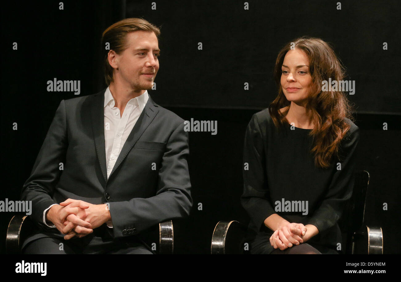 Norwegian Actors Pal Sverre Valheim Hagen And Agnes Kittelsen Give A Press Conference On Their Movie Kon Tiki Which Will Open This Year S Nordic Film Days In Luebeck Germany 31 October 2012 The