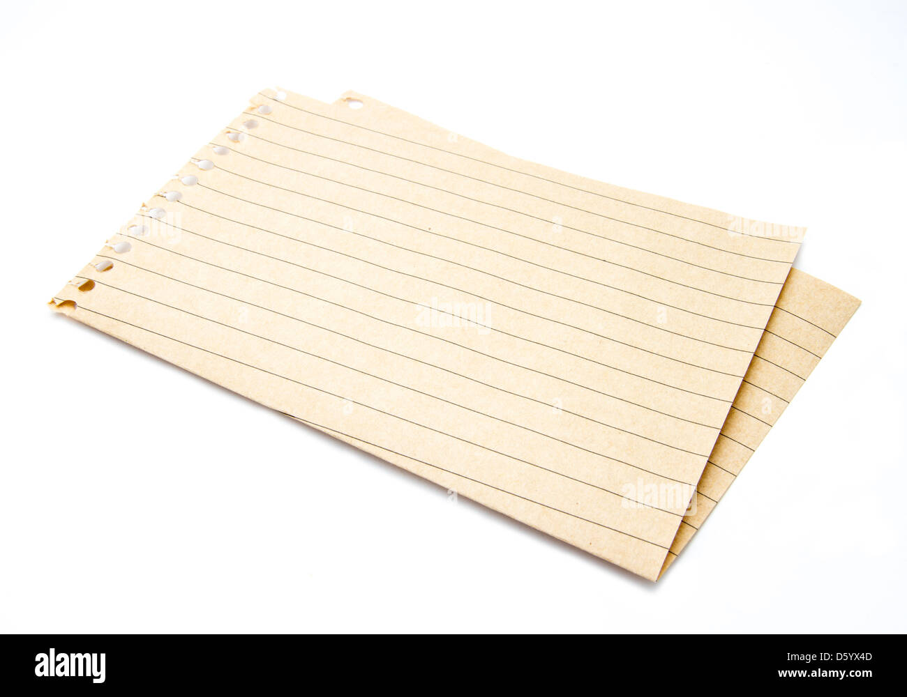 sheet of blank paper isolated on white background Stock Photo