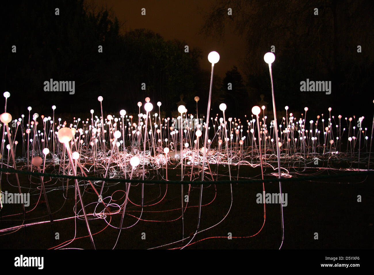 Bruce Munro’s Field of Light at the Holburne Museum, Bath, UK Stock Photo