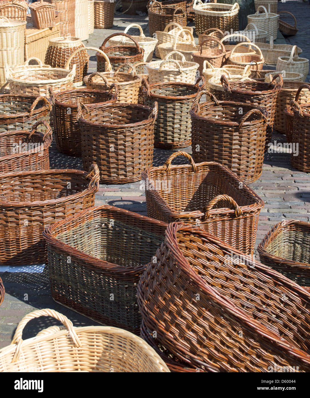 Wicker Baskets Fresh Eggs Sale Market Organic Products Stock Photo by  ©ChiccoDodiFC 366805466