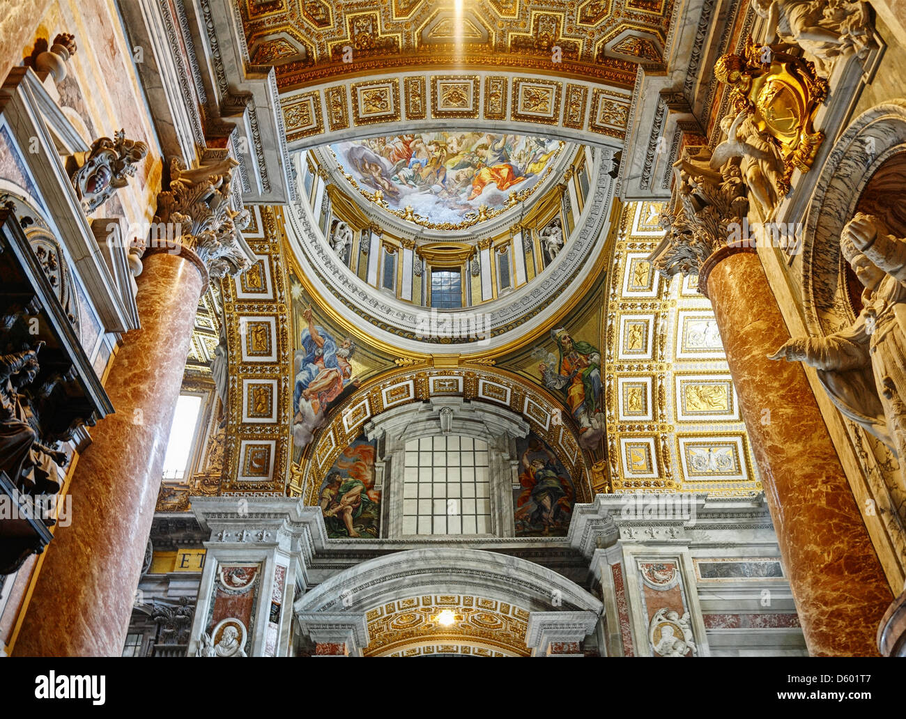 Interior Saint Peter's Basilica in Vatican Stock Photo