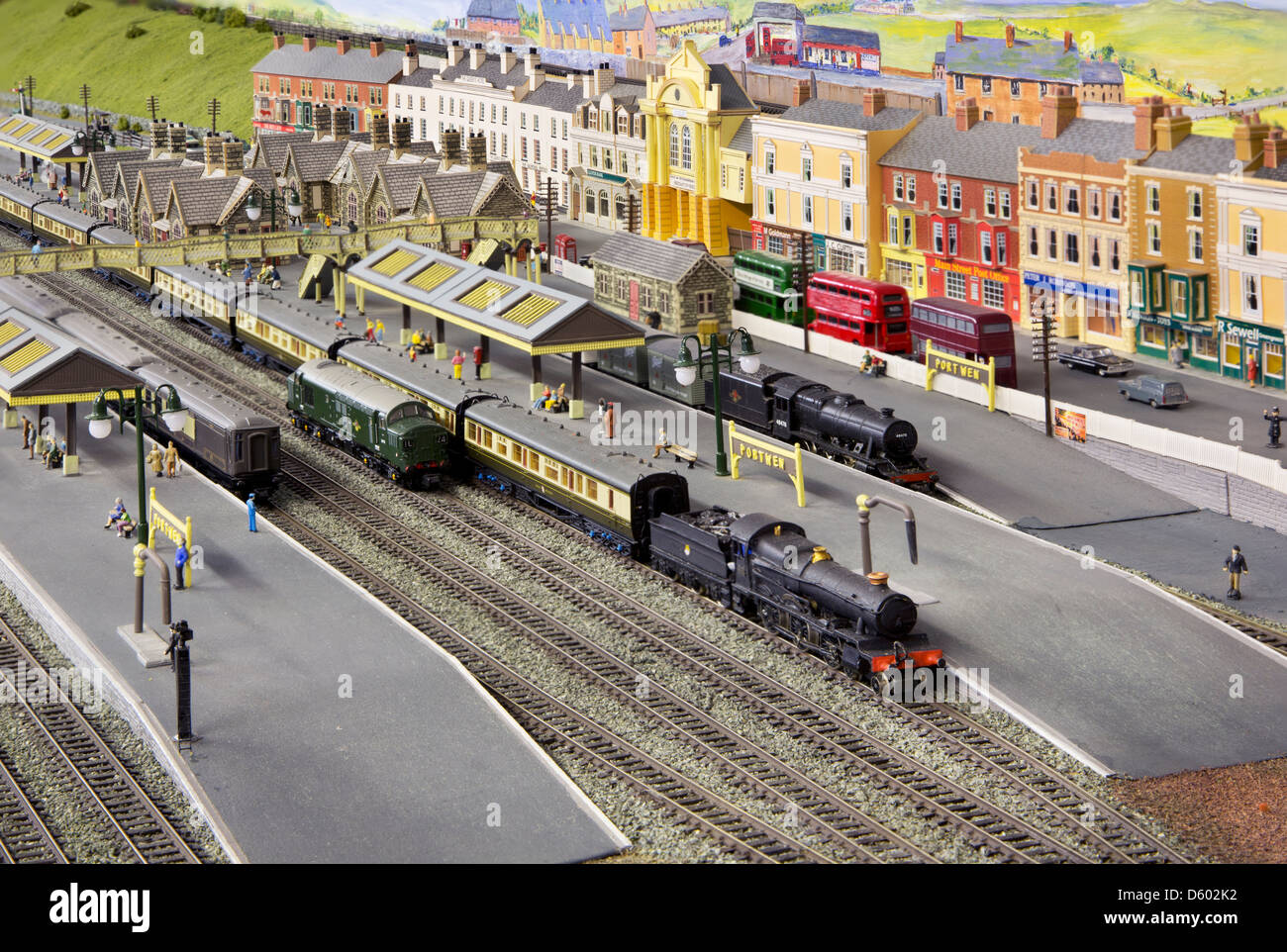 'N' gauge model railway scene Stock Photo