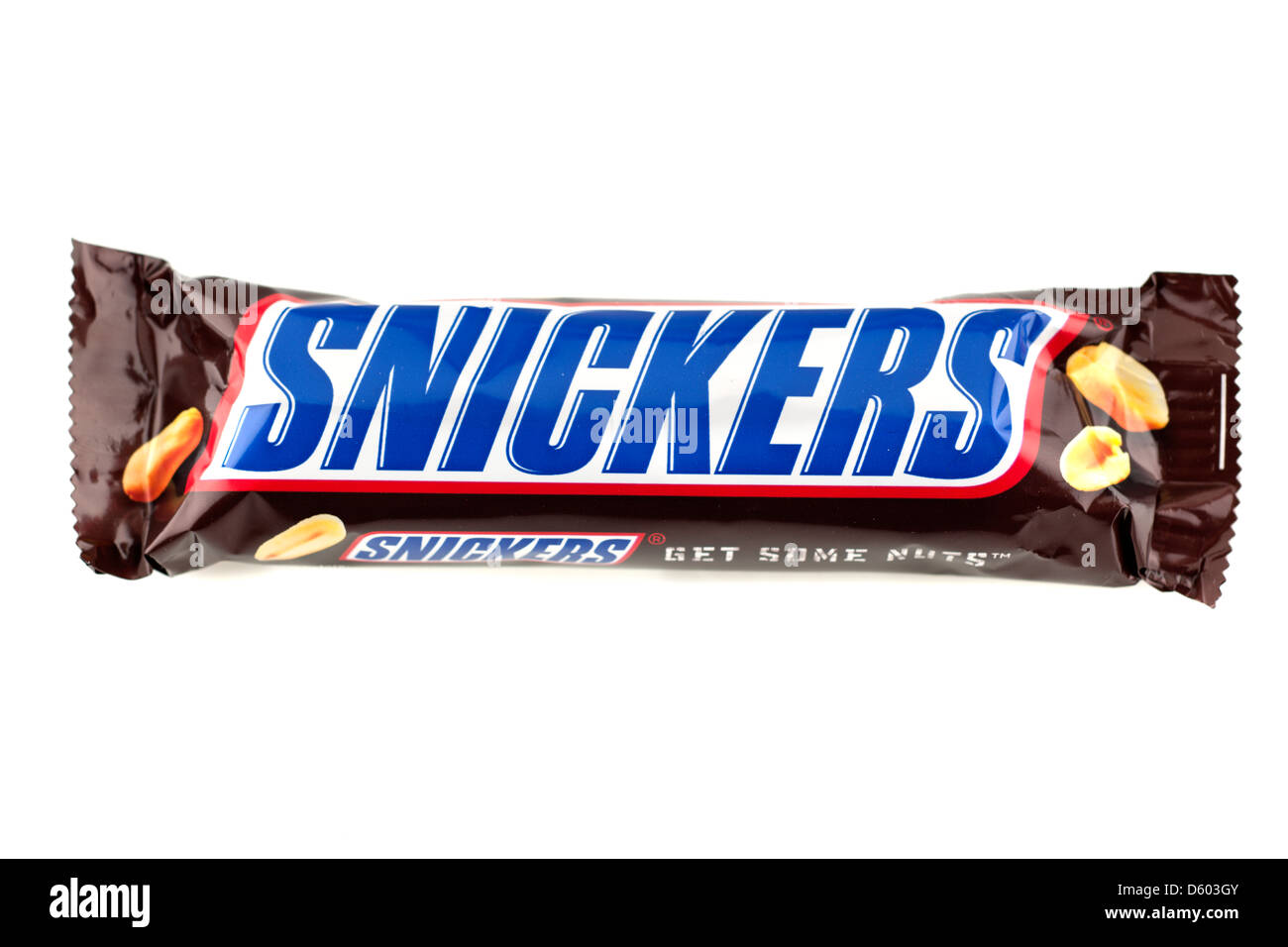 Single snickers bar Stock Photo