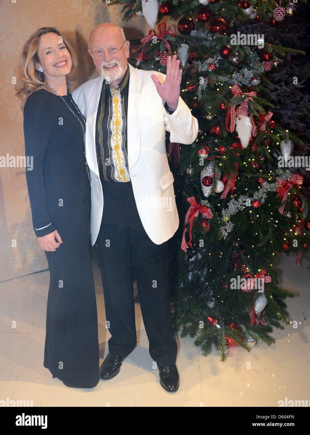 Singer Roger Whittaker and his daughter Jessica after recording a Christmas show in Hessian Broadcasting Corporation at the Europapark in Rust, Germany, 06 November 2012. The show will be broadcasted on 02 December. Photo: Patrick Seeger Stock Photo
