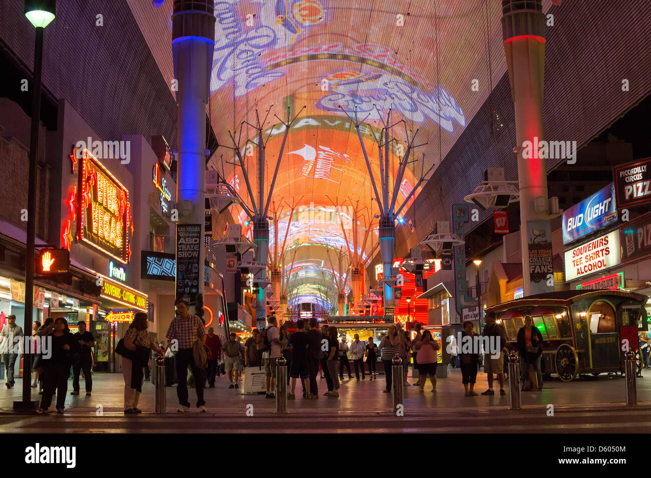 Las Vegas, Nevada - Fremont Street in downtown Las Vegas. Stock Photo