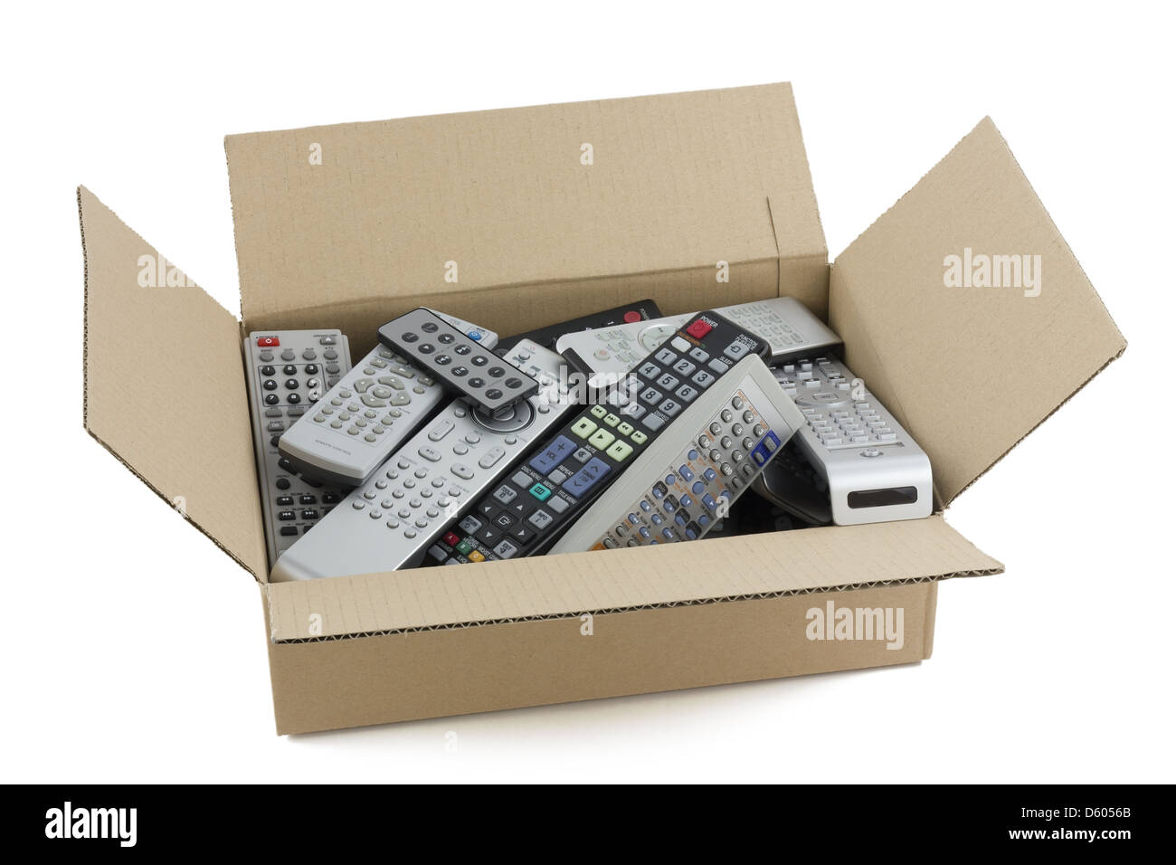 faulty audio and video remote controls Stock Photo