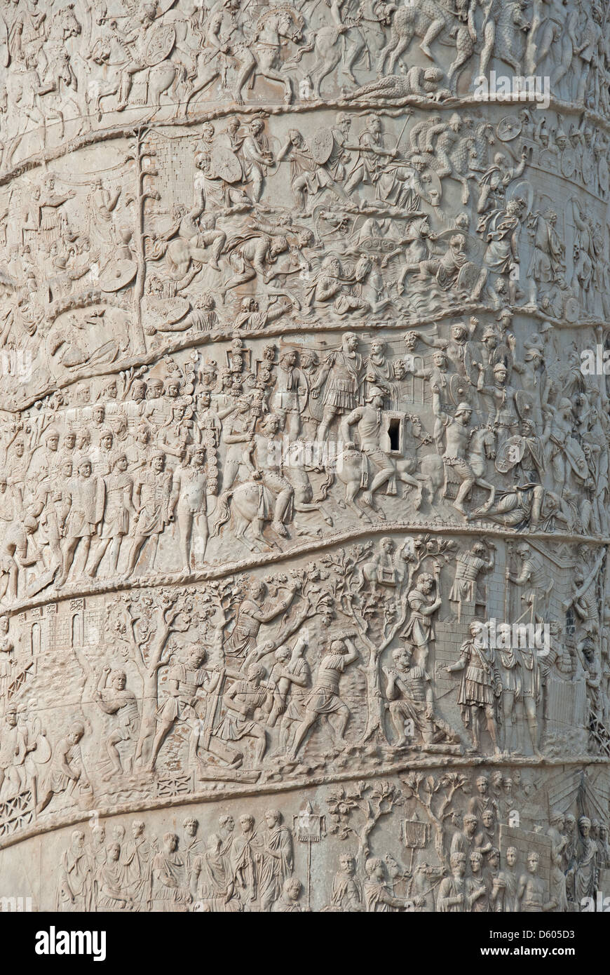 Trajan Column Rome Lettering ROME, ITALY. Detail on Trajan's Column in the Forum of Trajan ...