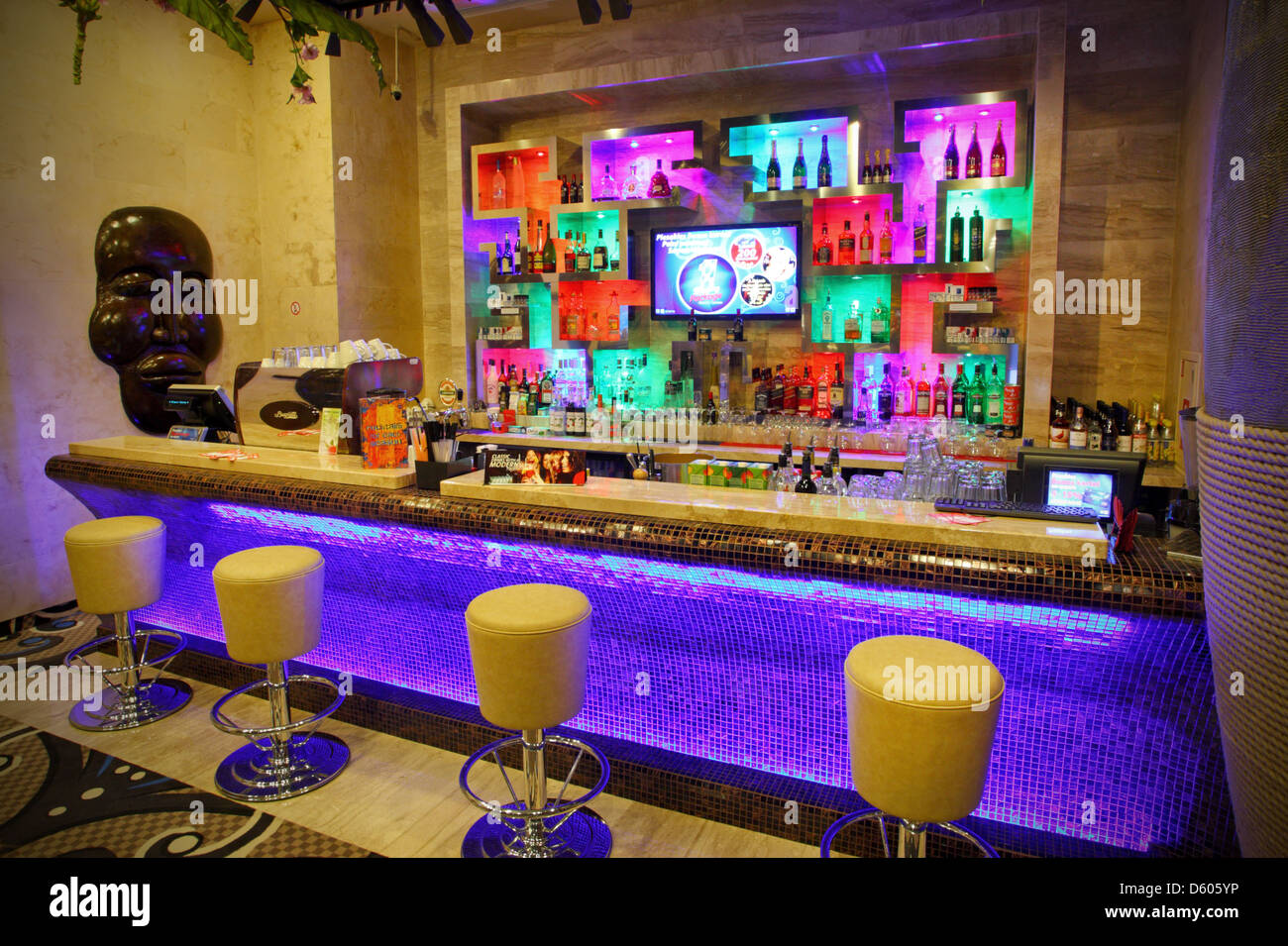 Bottles and drinks in Casino bar Stock Photo Alamy