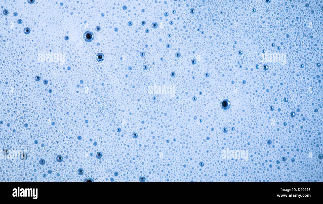 Foam on water surface. Fine bubbles. Stock Photo