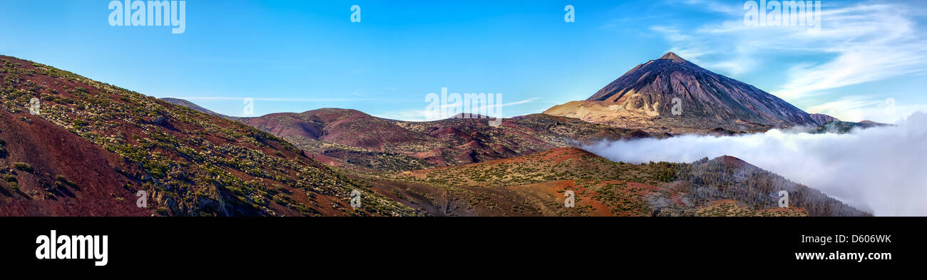 Large Panorama of mt teide in on tenerife Stock Photo