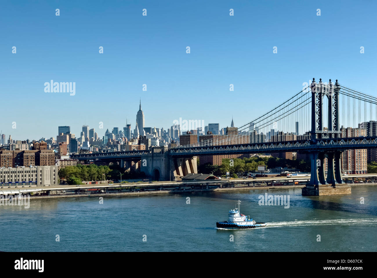 Manhattan Bridge, Brooklyn, New York, United States of America Stock Photo