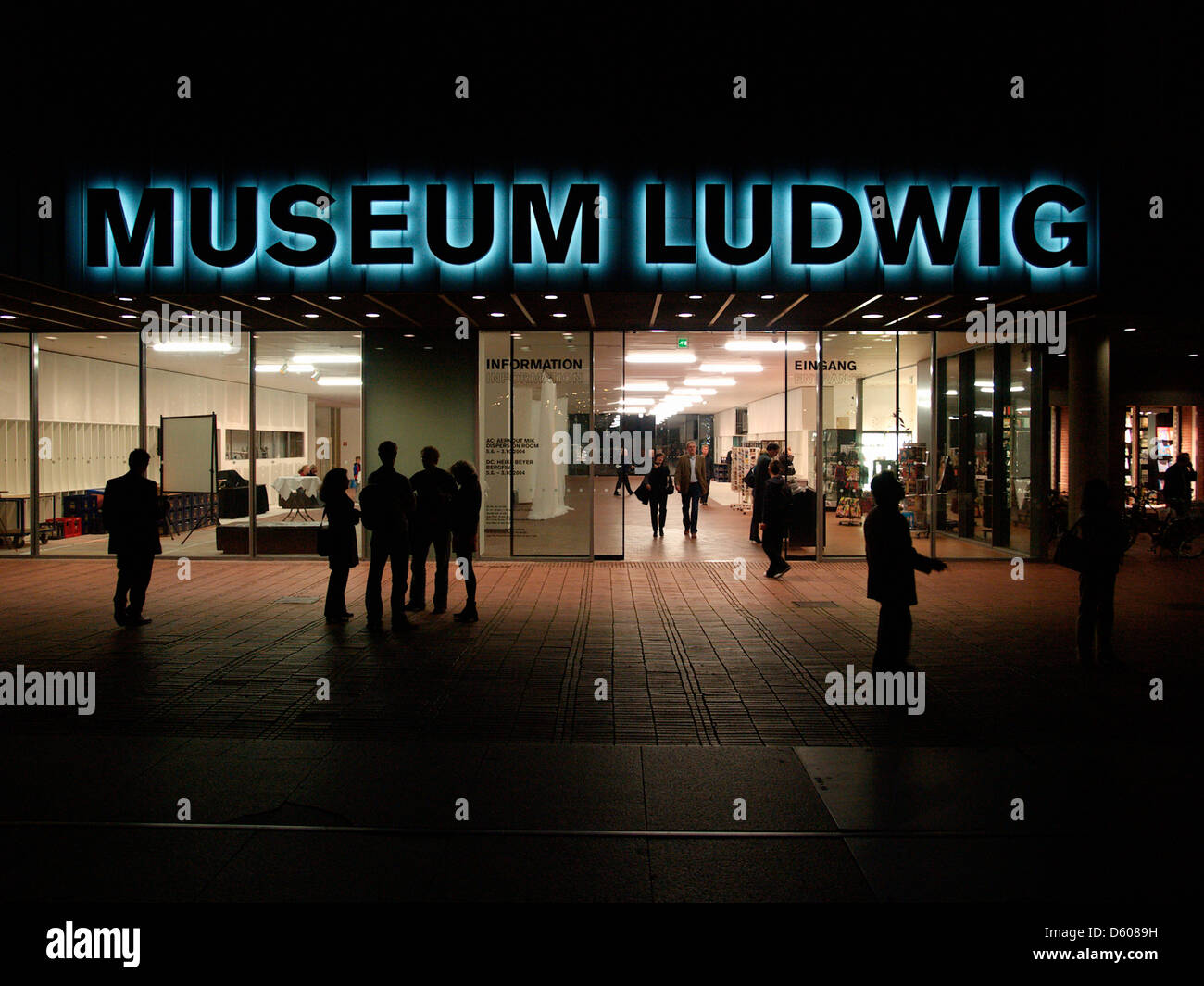 Entrance of the famous Museum Ludwig of modern art in Cologne Germany with people Stock Photo