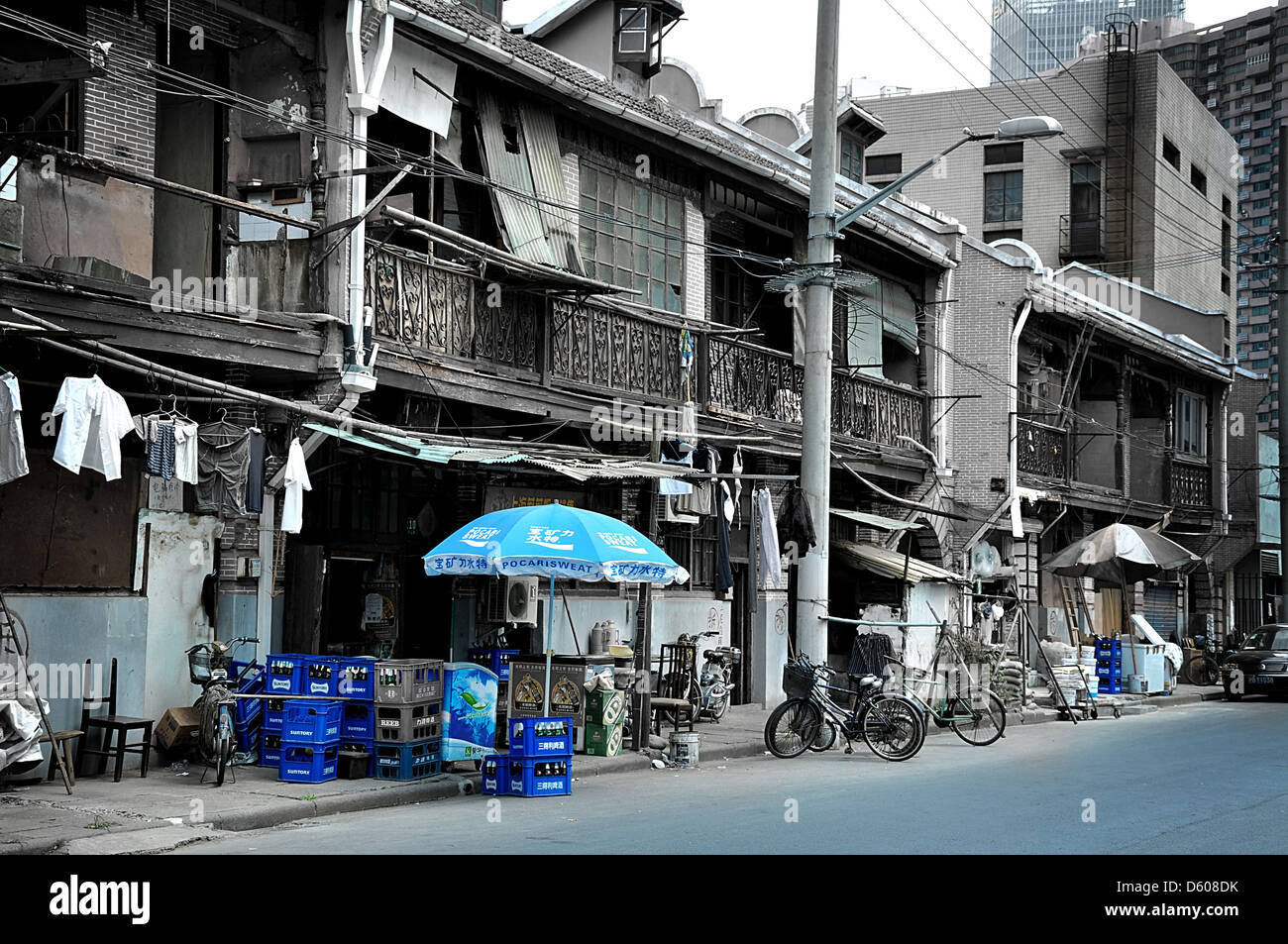 Street of the old town of Shanghai, China Stock Photo