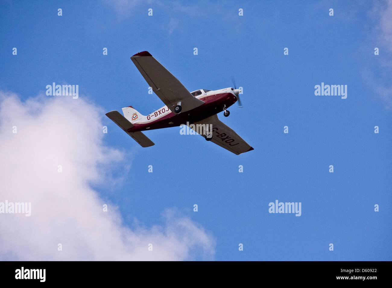Tayside Aviation G-BXOJ Flight Training aircraft in flight after taking off from the Dundee Airport,UK Stock Photo