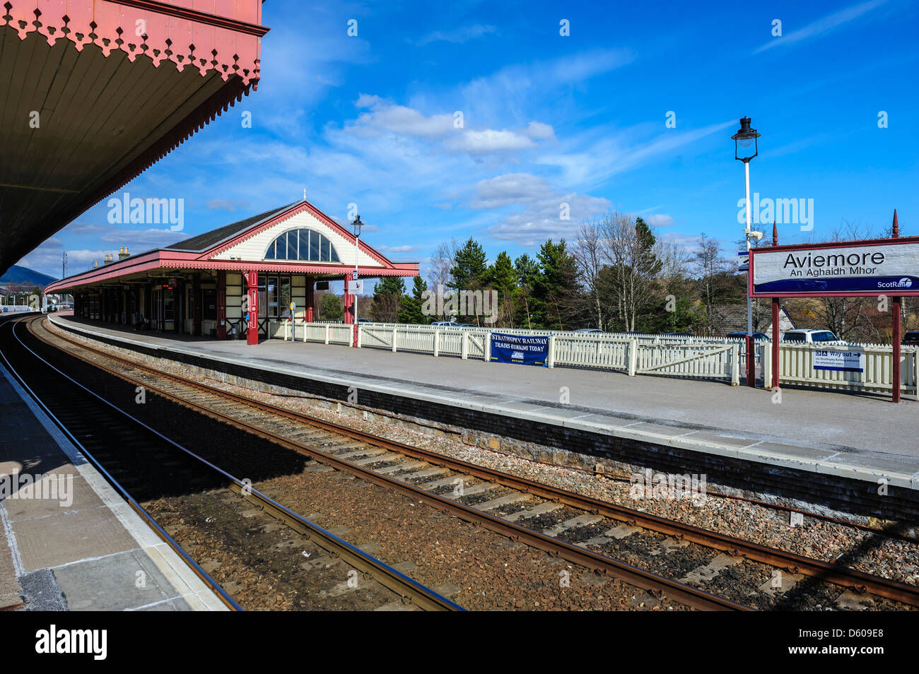 Aviemore railway station serves the town and tourist resort of Aviemore