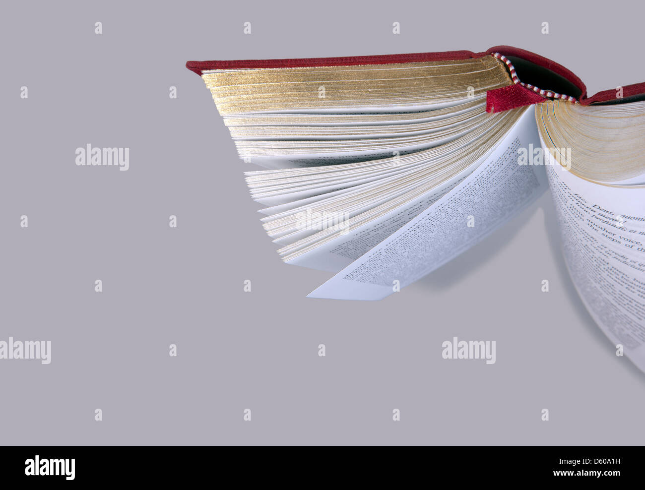 Open Book - red hardcover book Stock Photo