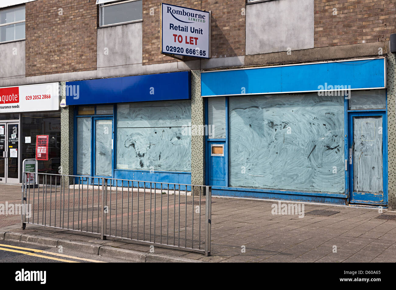 Closed retail shop in high street, Cardiff, Wales, UK Stock Photo