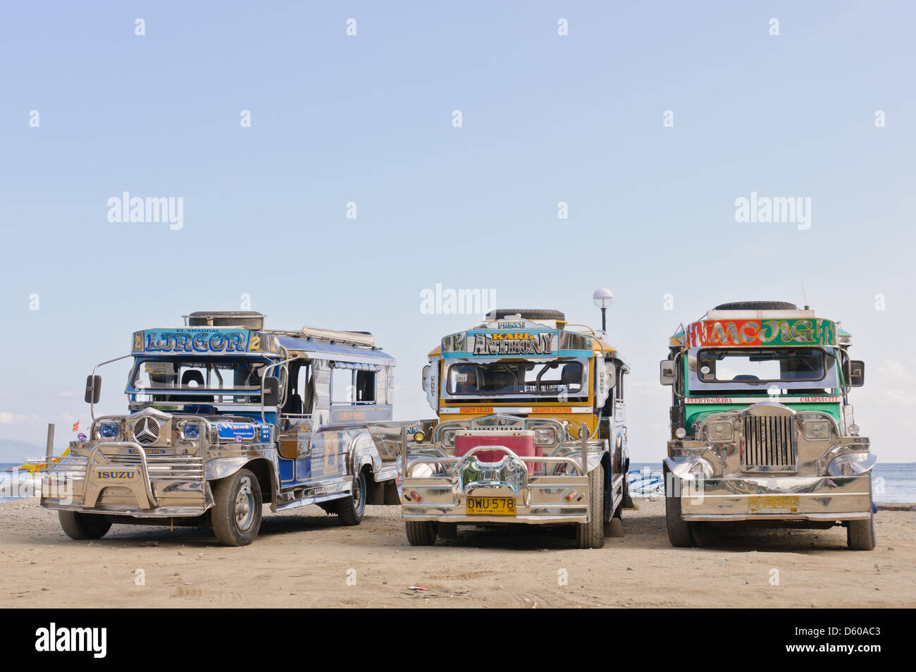 Jeepneys custommade colorful vans and trucks used as public utility