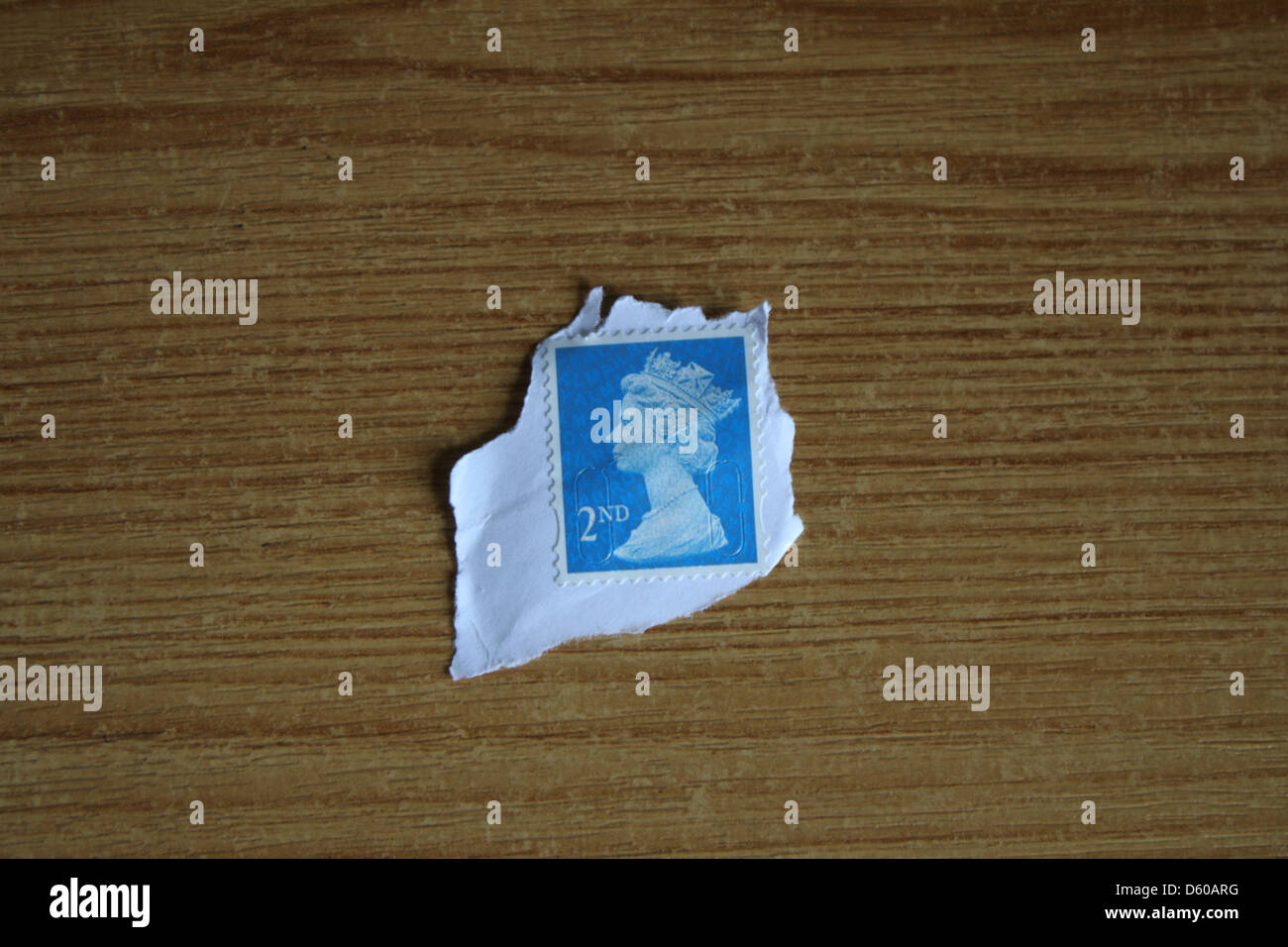 second class british stamp cut from envelope Stock Photo Alamy