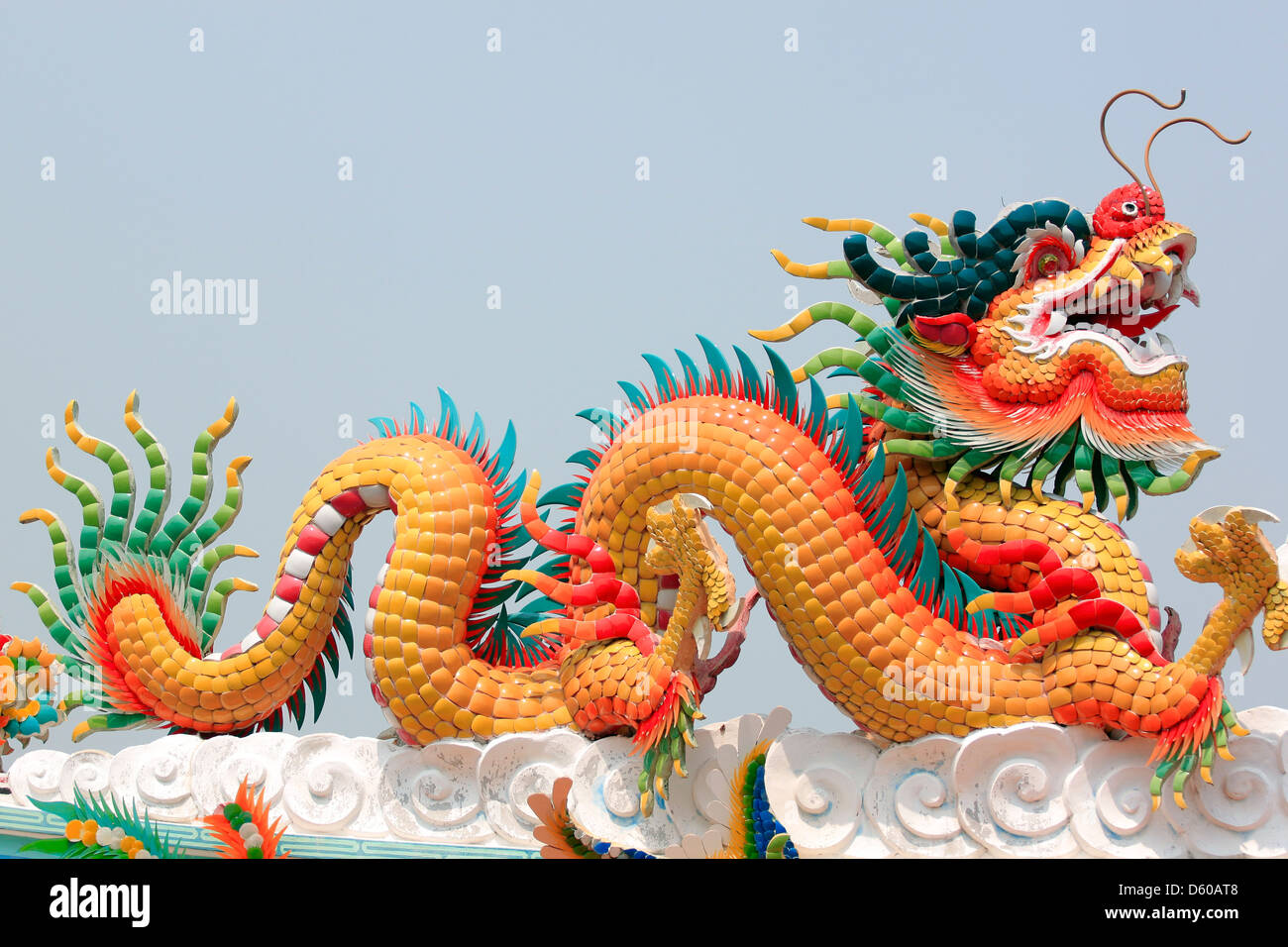 Chinese dragon statue in a temple,Chinese sculpture in Thailand Stock Photo  - Alamy