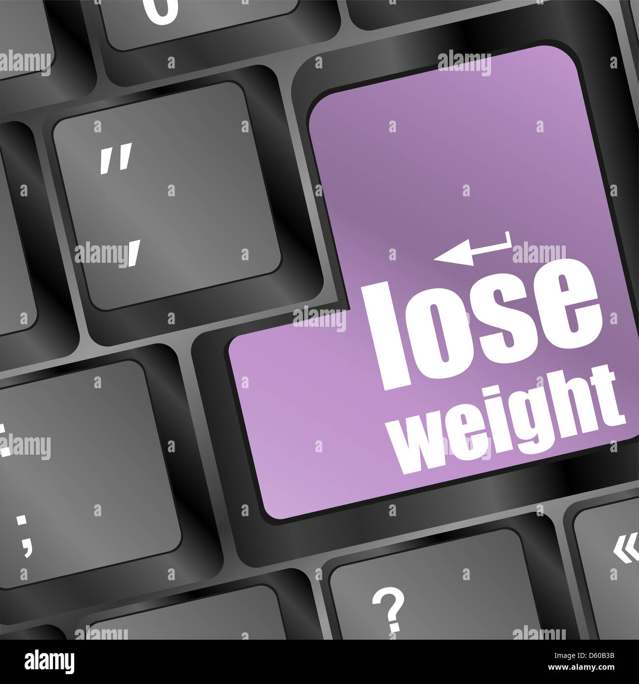 Lose weight in place of enter computer key Stock Photo