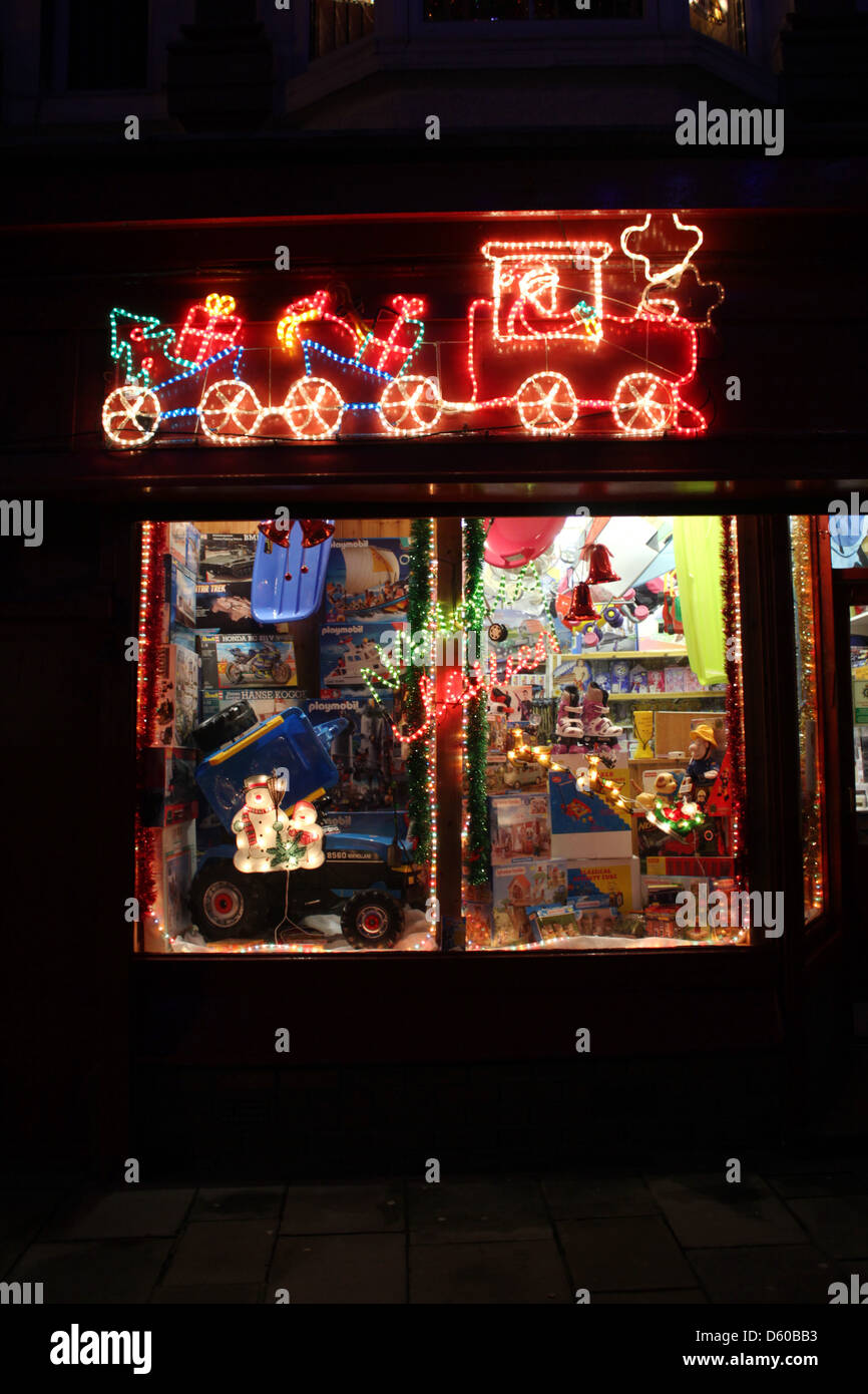 Toy train window display christmas hi-res stock photography and