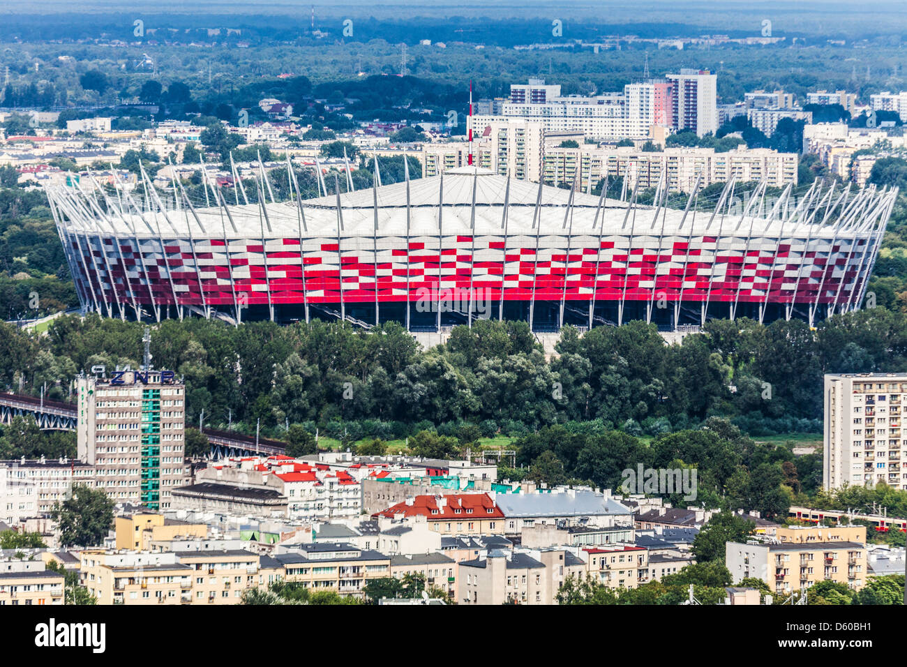 View of the National Stadium, Stadion Narodowy in Warsaw, Poland. Stock Photo