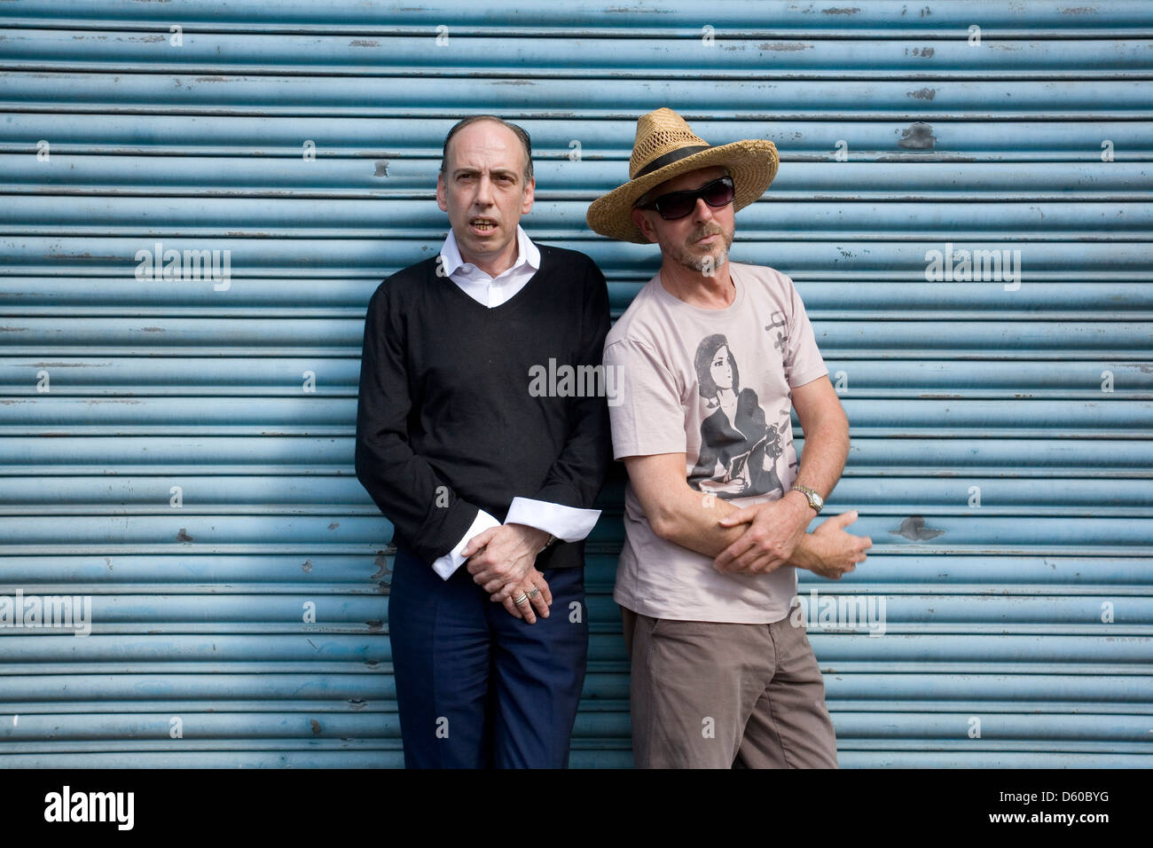 Carbon/Silicon, English musical duo consisting of Mick Jones and Tony James photographed in