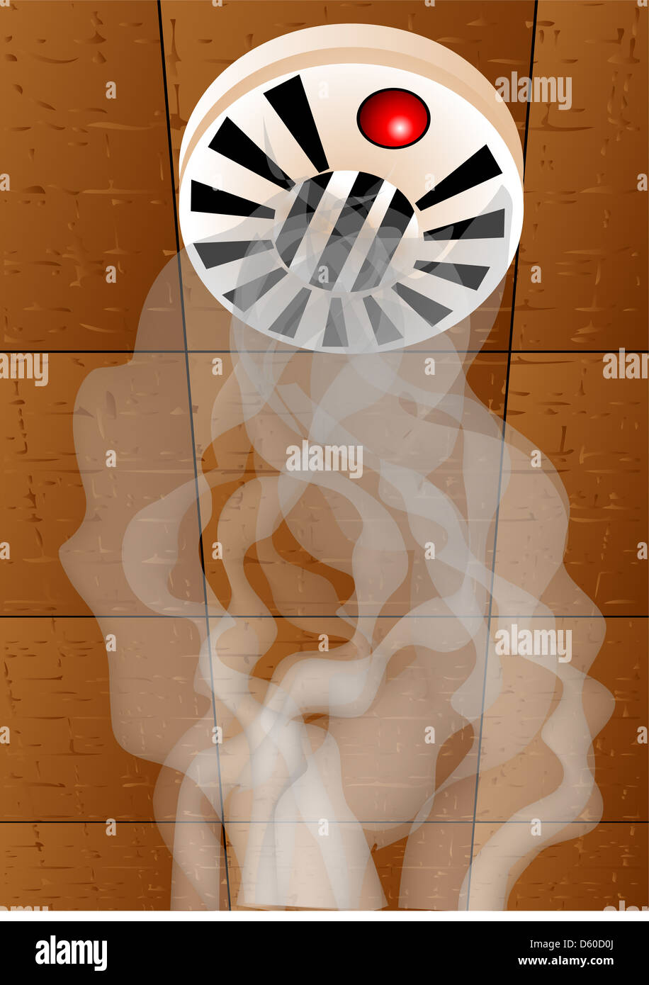 fire alarm on the ceiling and smoke Stock Photo - Alamy