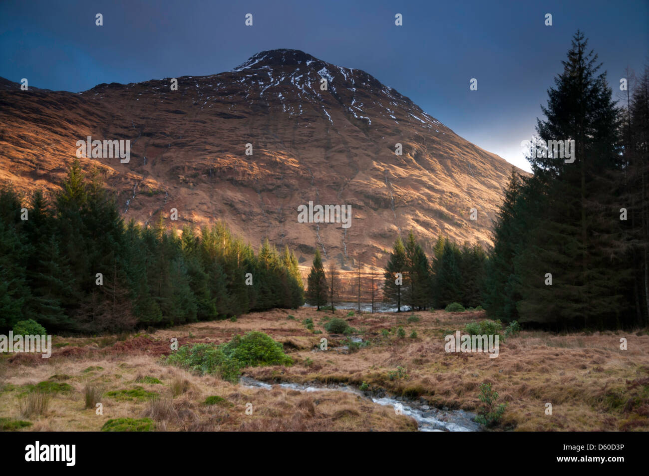 Afternoon light in Glen Etive Stock Photo