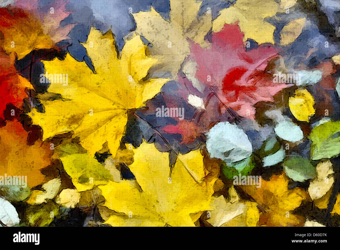 Autumn leaves in cold water Stock Photo Alamy