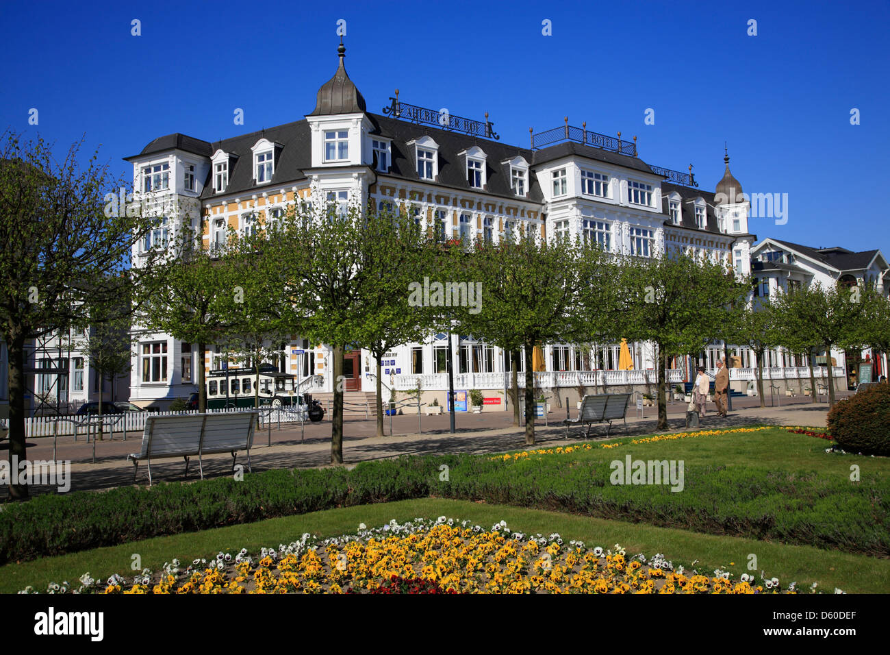 Ahlbeck, Hotel AHLBECKER HOF, Usedom Island, Mecklenburg Western Pomerania, Germany Stock Photo