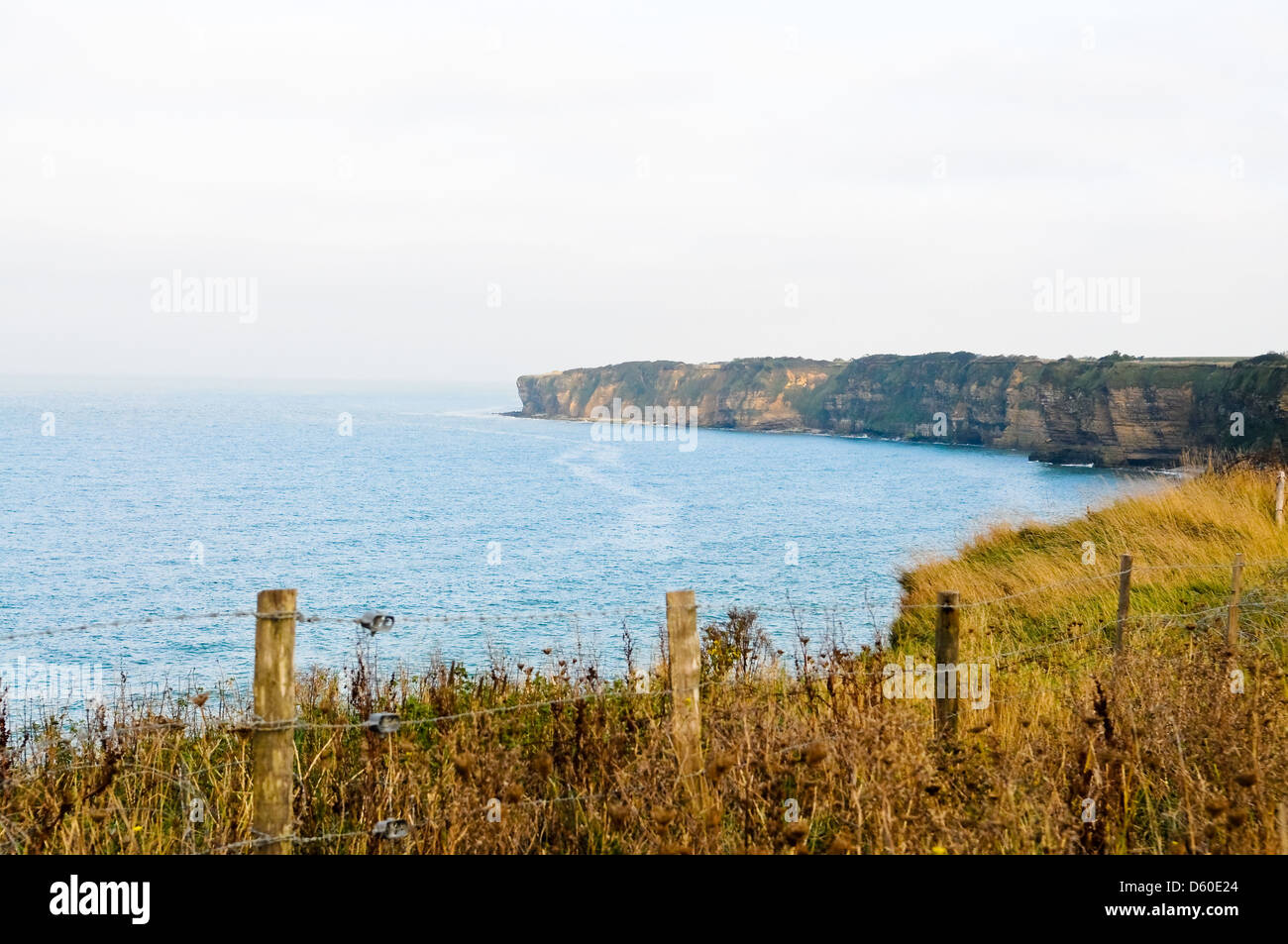 Pointe-du-Hoc, Normandy, France where the allied troops landed on D Day, june 6th of 1944. D Day them Stock Photo