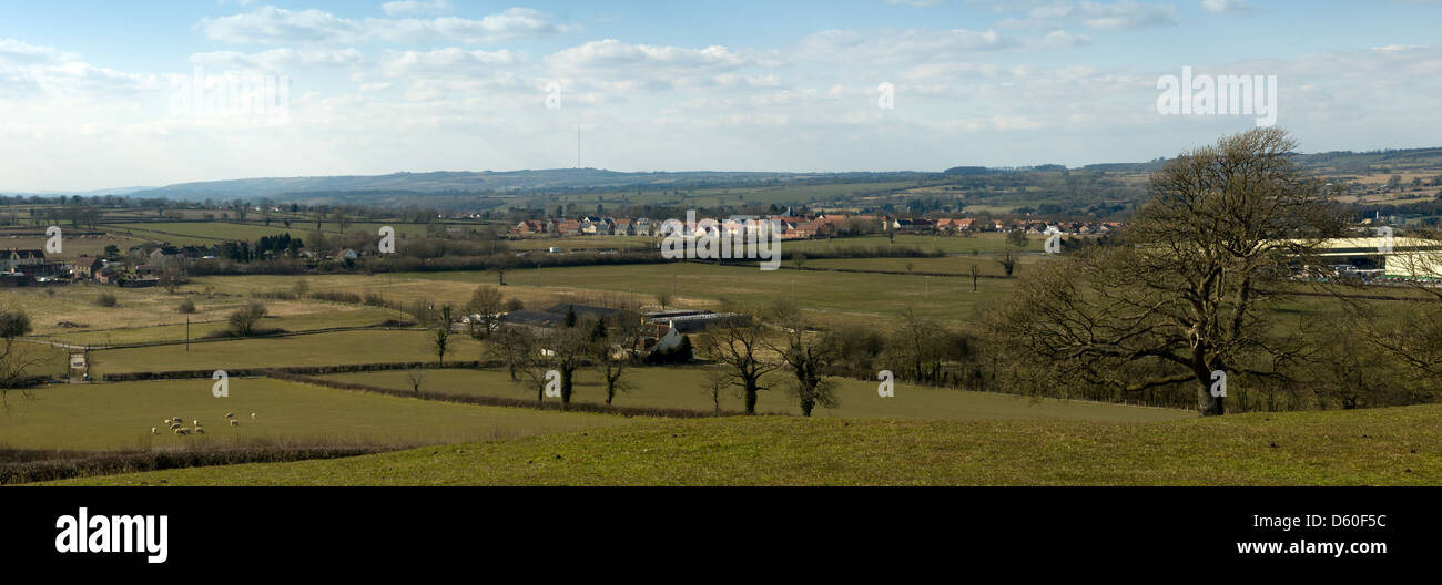 View from Whitstone Hill, Shepton Mallet, Somerset, England, looking