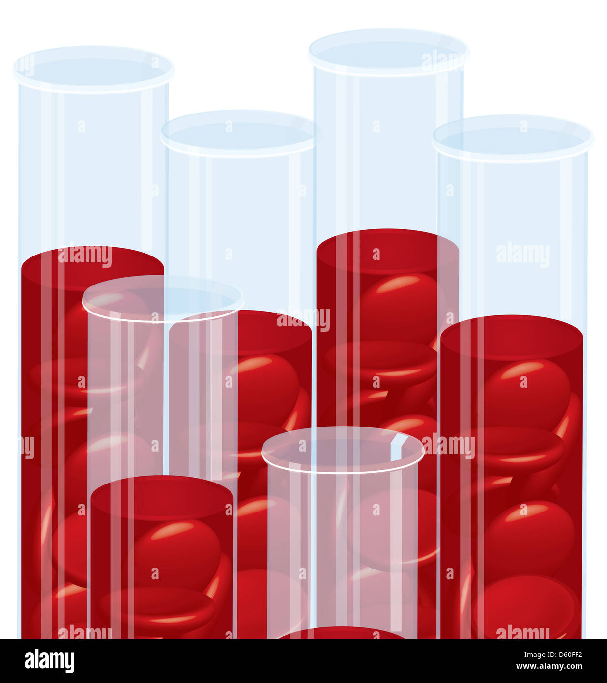 Blood cell many test tubes Stock Photo