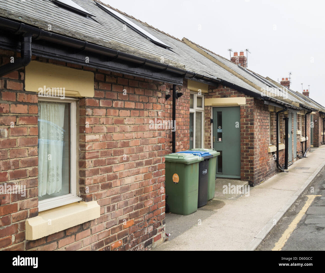 Aged mine workers homes in Easington, County Durham, England, UK Stock