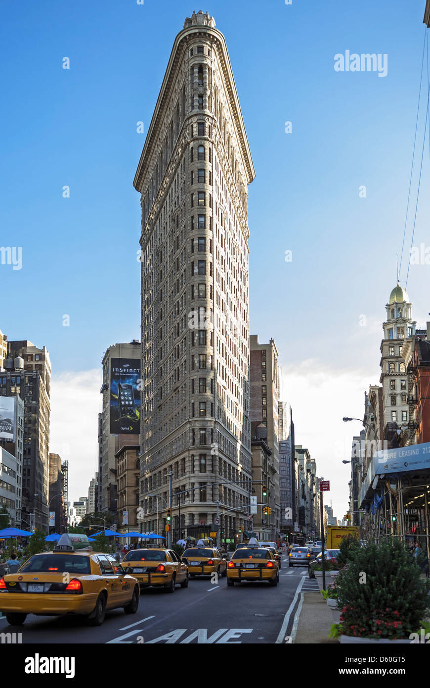 Flatiron Building, Manhattan, New York City, New York, United States of America -  Image taken from public ground Stock Photo
