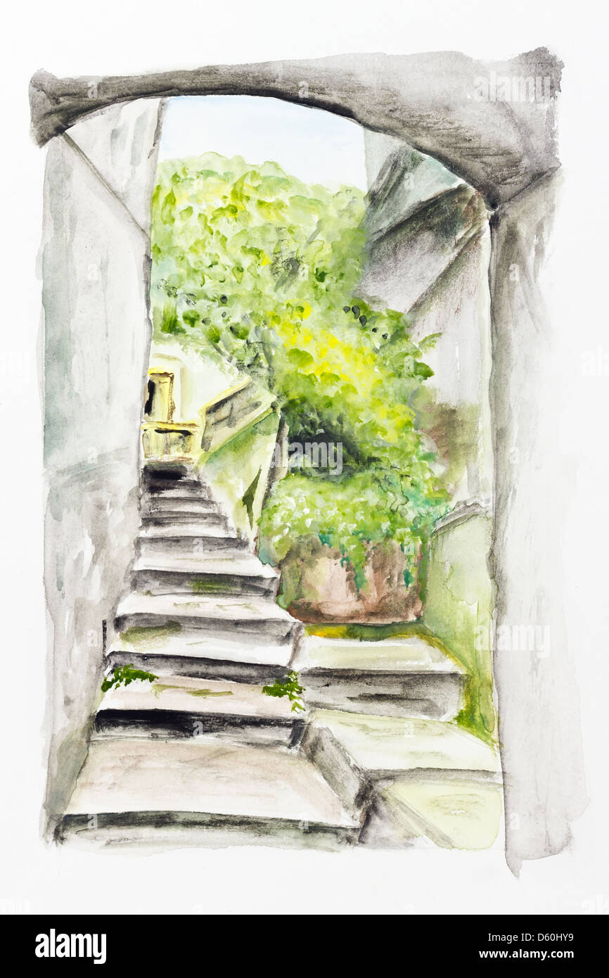 arch and ladder Stock Photo
