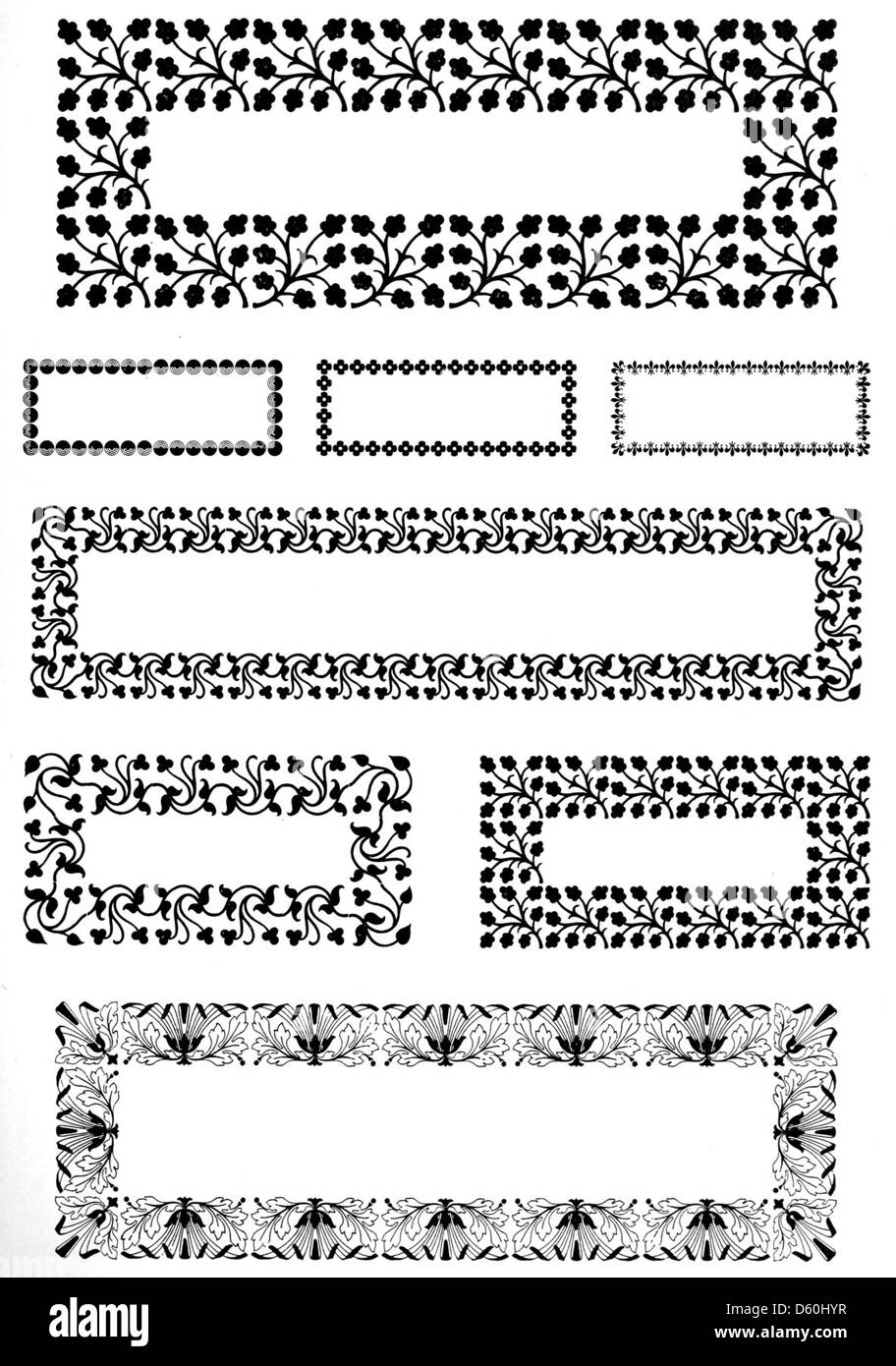 An illustration from a 1900 catalog featuring borders used in printing