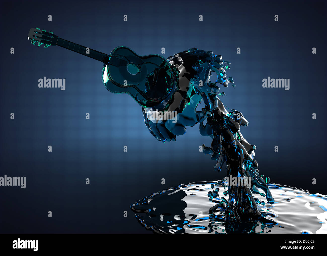 Guitar in water Stock Photo Alamy