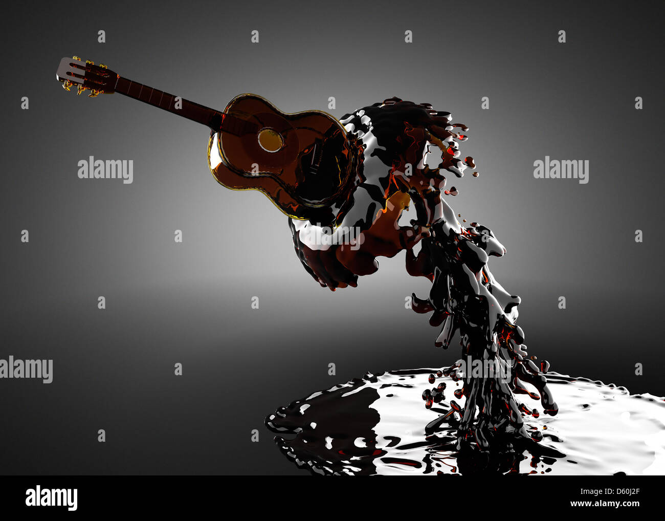 Guitar in water Stock Photo Alamy