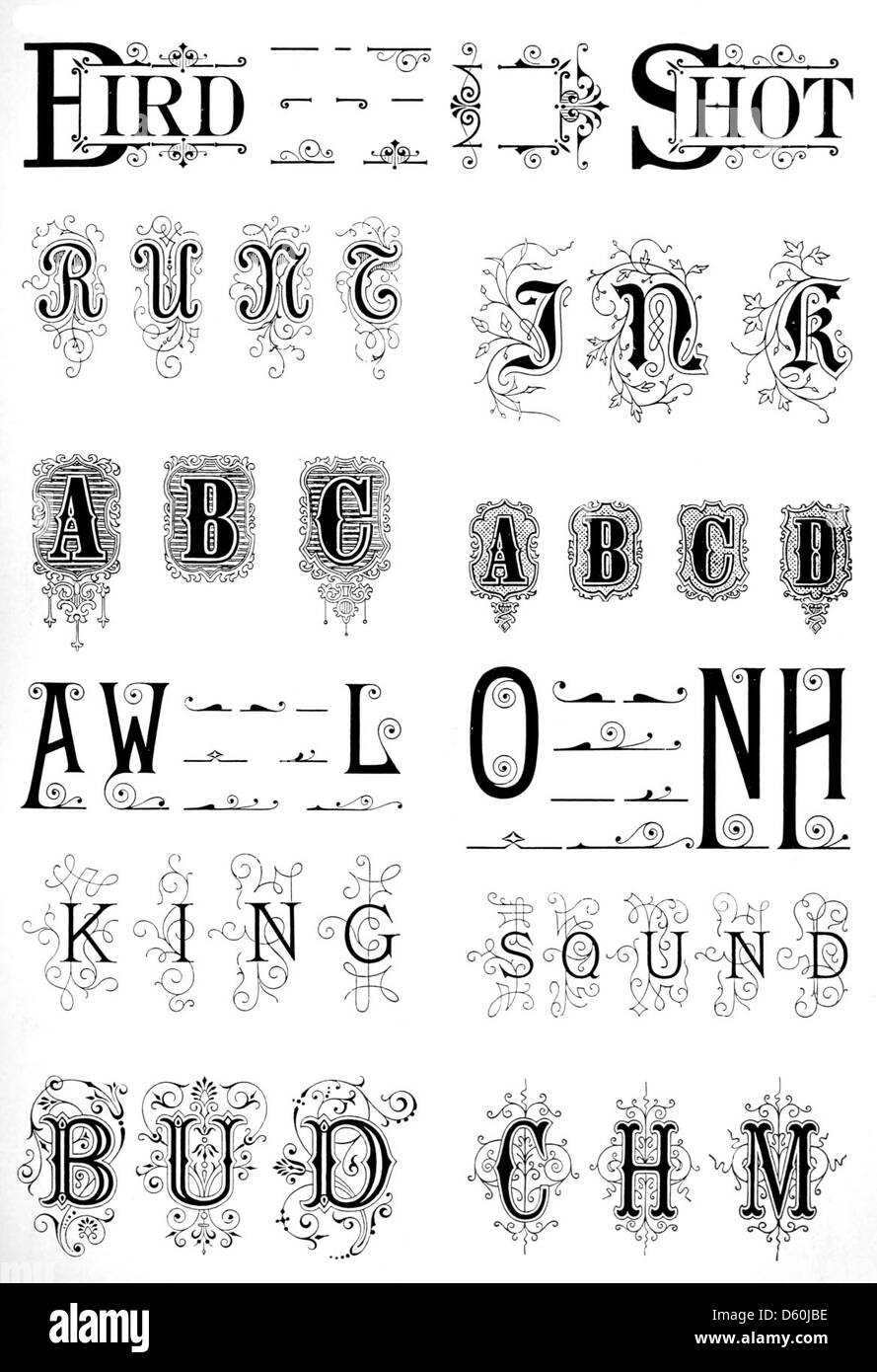 This 1900 catalogue features a collection of type specimens, ornamental ...