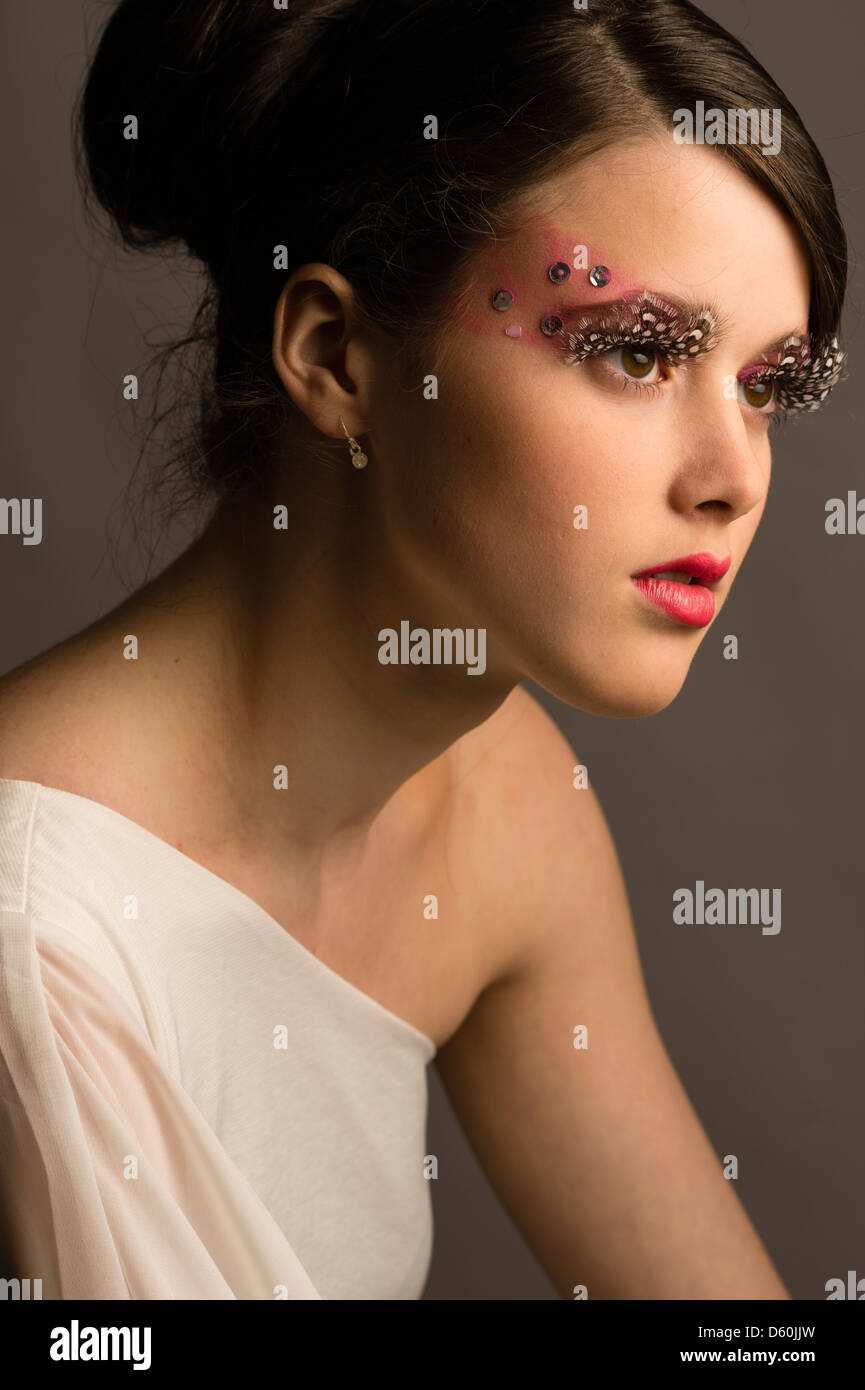 A beautiful young woman teenage girl with 1960's style hair, clothes and makeup, big eyelashes, UK Stock Photo - Alamy A beautiful young woman teenage girl with 1960's style hair, clothes and makeup, big eyelashes, UK Stock Photo - Alamy