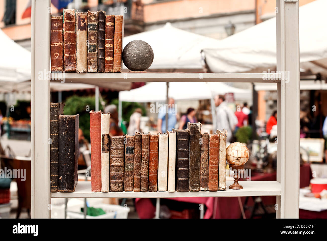 Antiquarian books on a regiment Stock Photo