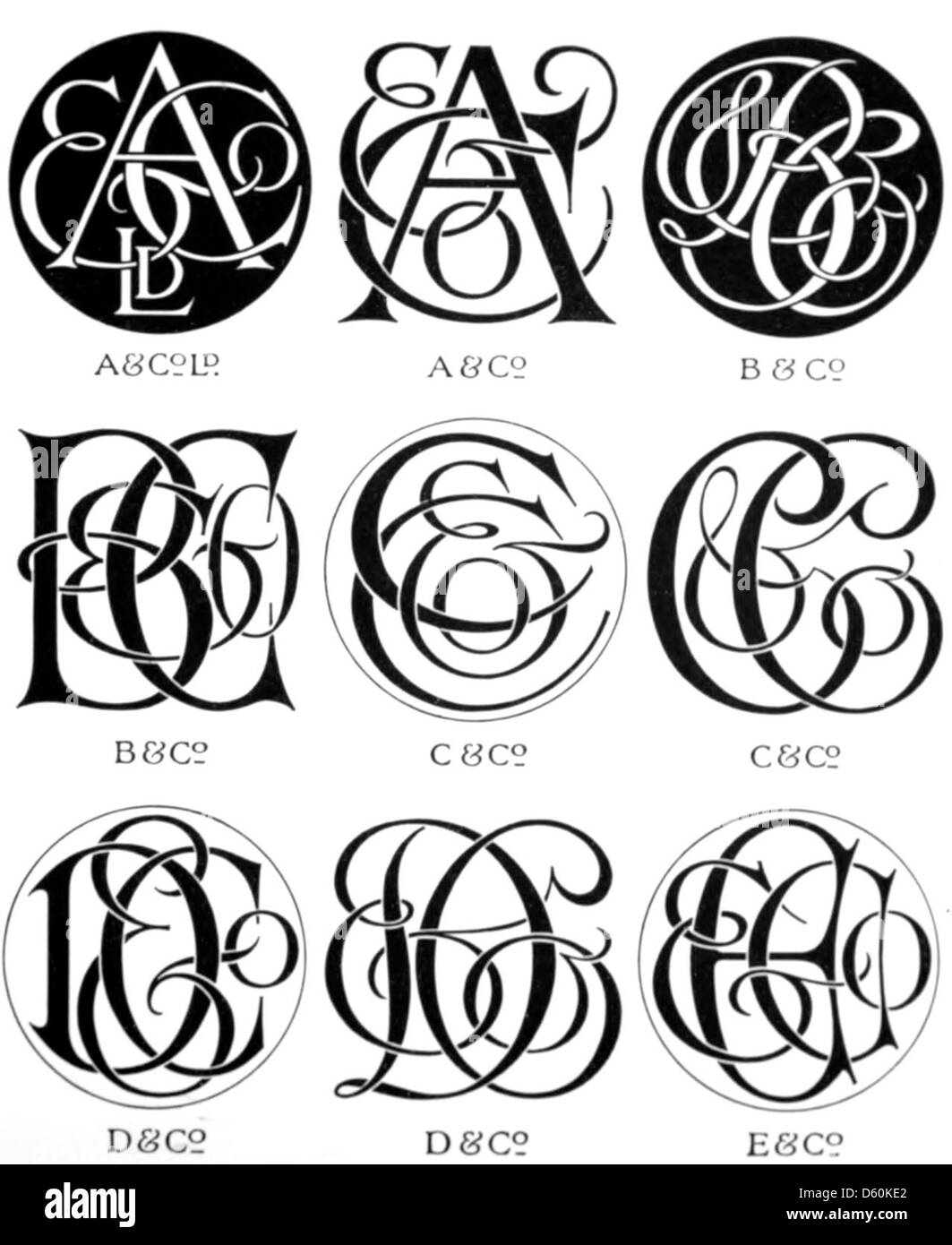 An image from a 1906 collection of monograms and ciphers, showcasing ...