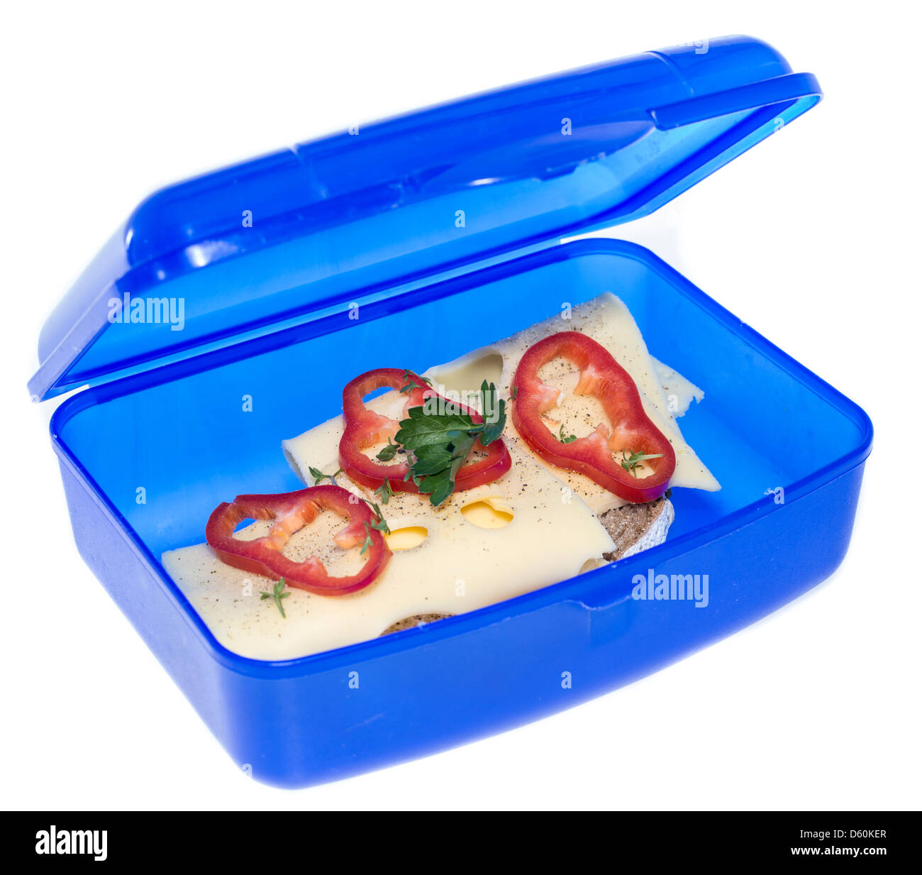 Lunch box with vegetables and sandwich on wooden background. Beach take  away food box, towel and glasses. Top view with space for your text. Toned  Stock Photo - Alamy