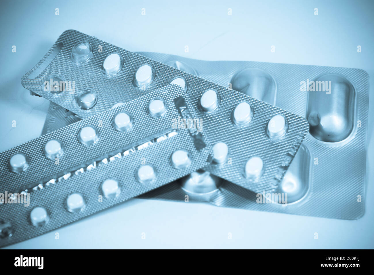 Assorted tablets in foil blister packs Stock Photo Alamy